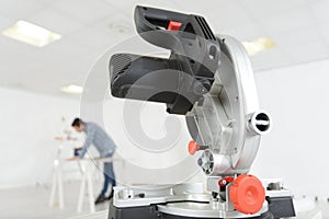 Close up circular saw blade