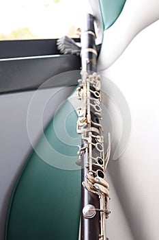 Close up clarinet Is a musical instrument such as wood blowers