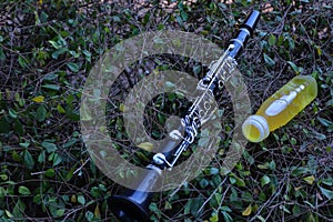 Close-up clarinet Is a musical instrument such as wood blowers, which are mostly used in the marching band