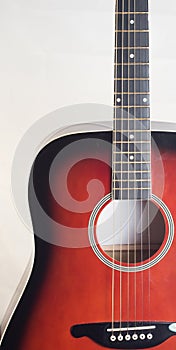 Close up of classic acoustic guitar