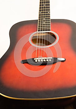 Close up of classic acoustic guitar