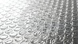 Close-up of Clear Bubble Wrap Texture, Packaging Material Background ai generated