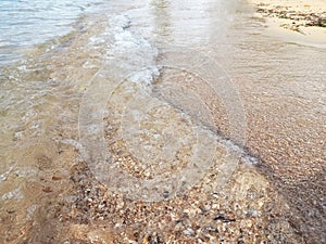 Close Up of Clear Sea Water During Low Tide Hours at the Beach