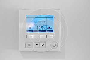 Close up climate control, remote air-conditioner inside smart home