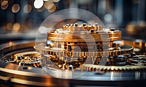 Close Up of Clock With Many Gears