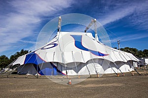 Close Up Of Closed Circus Tent