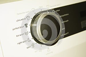 Close-up of clothes washer dial