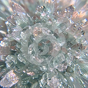Of a cluster of crystals, displaying various facets and sharp