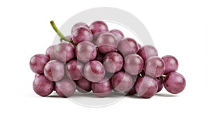 Fresh Red Grapes on White Background
