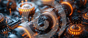 Close-Up of a Cluster of Gears