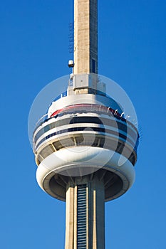 Close up of CN Tower observation glass floor in Toronto Ontario Canada