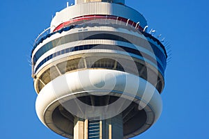 Close up of CN Tower observation glass floor in Toronto Ontario Canada