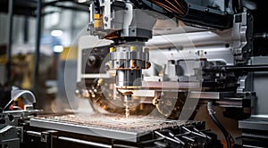 close up of a cnc machine, cnc machine in action, close-up of machine working