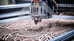 close up of a cnc machine, cnc machine in action, close-up of machine working