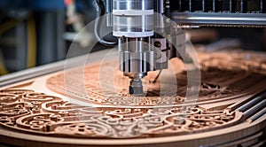 close up of a cnc machine, cnc machine in action, close-up of machine working