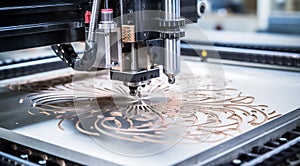 close up of a cnc machine, cnc machine in action, close-up of machine working