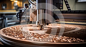 close up of a cnc machine, cnc machine in action, close-up of machine working