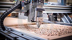 close up of a cnc machine, cnc machine in action, close-up of machine working