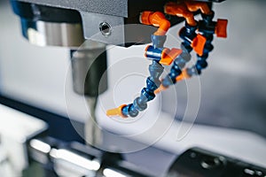 Close up of CNC machine processing