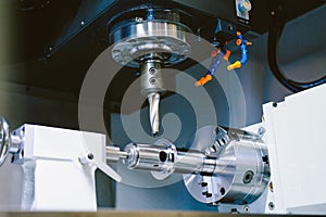 Close up of CNC machine processing