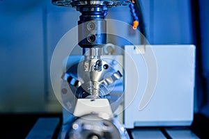 Close up of CNC machine processing