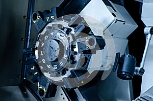 Close-up of CNC machine. CNC Tooling Systems