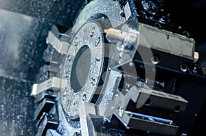 Close-up of CNC machine. CNC Tooling Systems