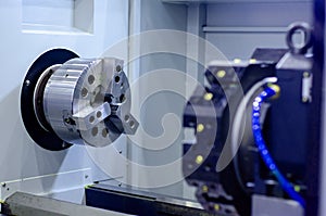Close-up of CNC machine. CNC Tooling Systems