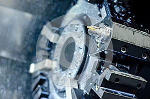 Close-up of CNC machine. CNC Tooling Systems