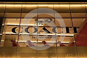 Close up Coach New York store sign