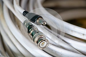 close-up coaxial connectors cable for Transmitting TV, CCTV