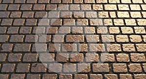 Close-up of Cobblestone Pavement