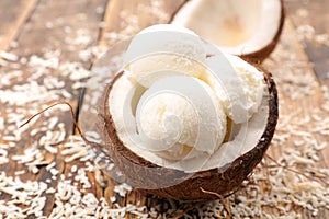 Coconut ice cream photo