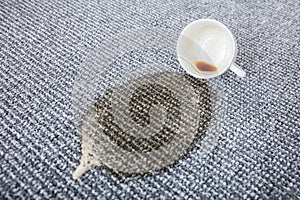 Coffee Cup Spilled On The Carpet