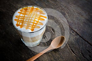 Close-up of a coffee macchiato