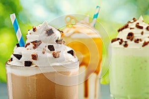 Close up on coffee milkshake