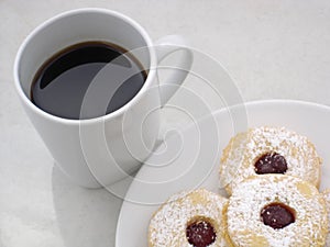 Close up coffee and shortbread