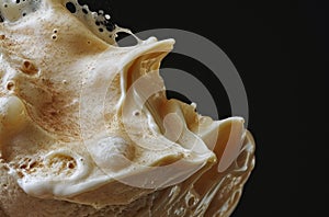 Close-up of coffee splash with bubbles