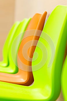 Close up coloful waiting chair