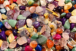 Close up of colored cristal rocks photo