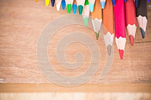 Close up colored pencils