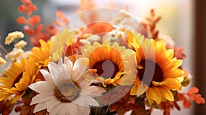 Close up of a colorful Bouquet of Flowers. Seamless Background