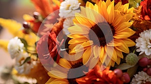 Close up of a colorful Bouquet of Flowers. Seamless Background