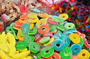 Close up of colorful candies