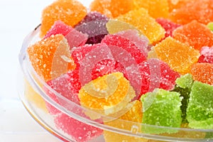 Close up of colorful candies jelly