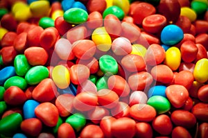 Close up of a pile of colorful candies