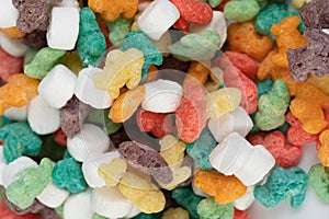 Close up of colorful cereal