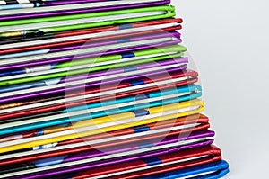 Close up of colorful children encyclopedia foredges