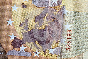 Close up of colorful euro money. Euro money background.