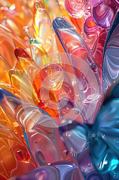 Close Up of a Colorful Glass Vase